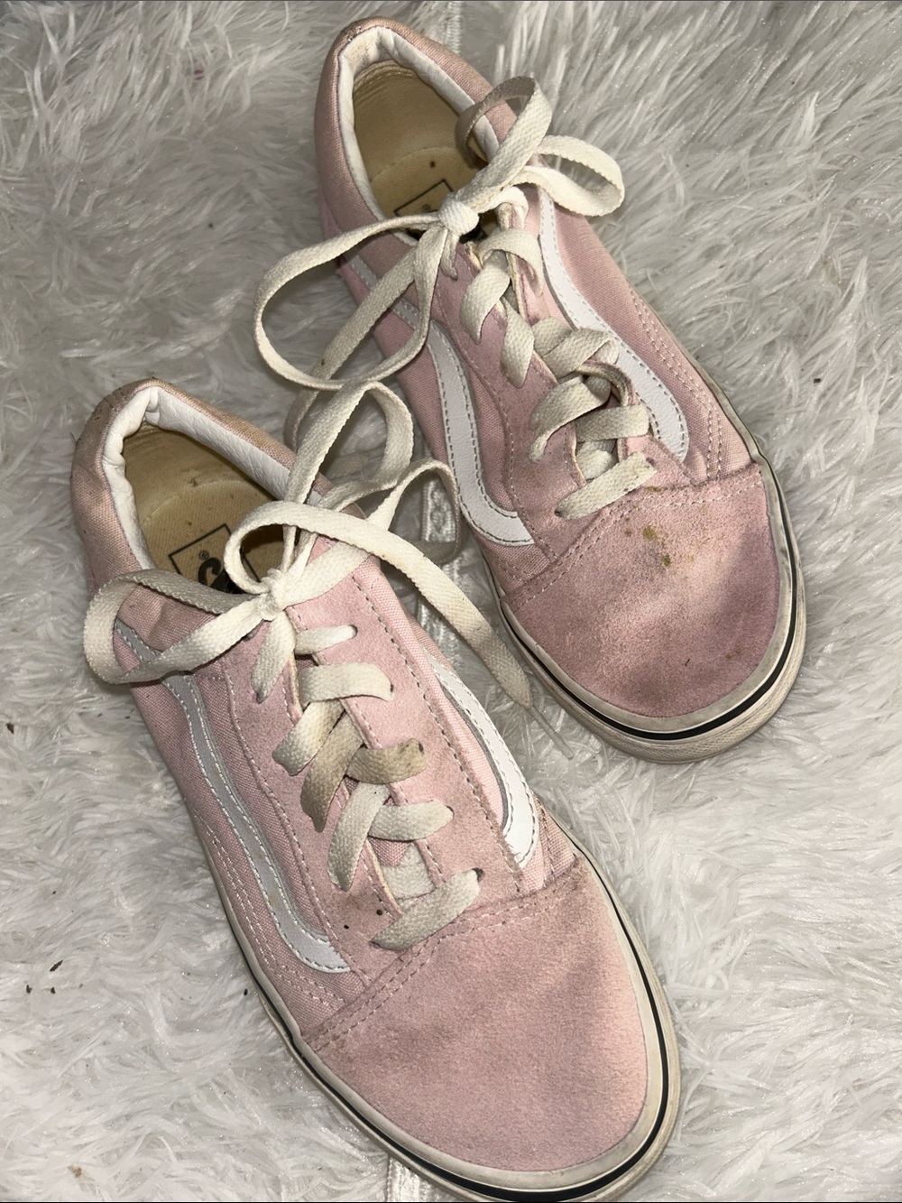 Pink Suede Low-Top Sneakers with White Accent 05-05-06